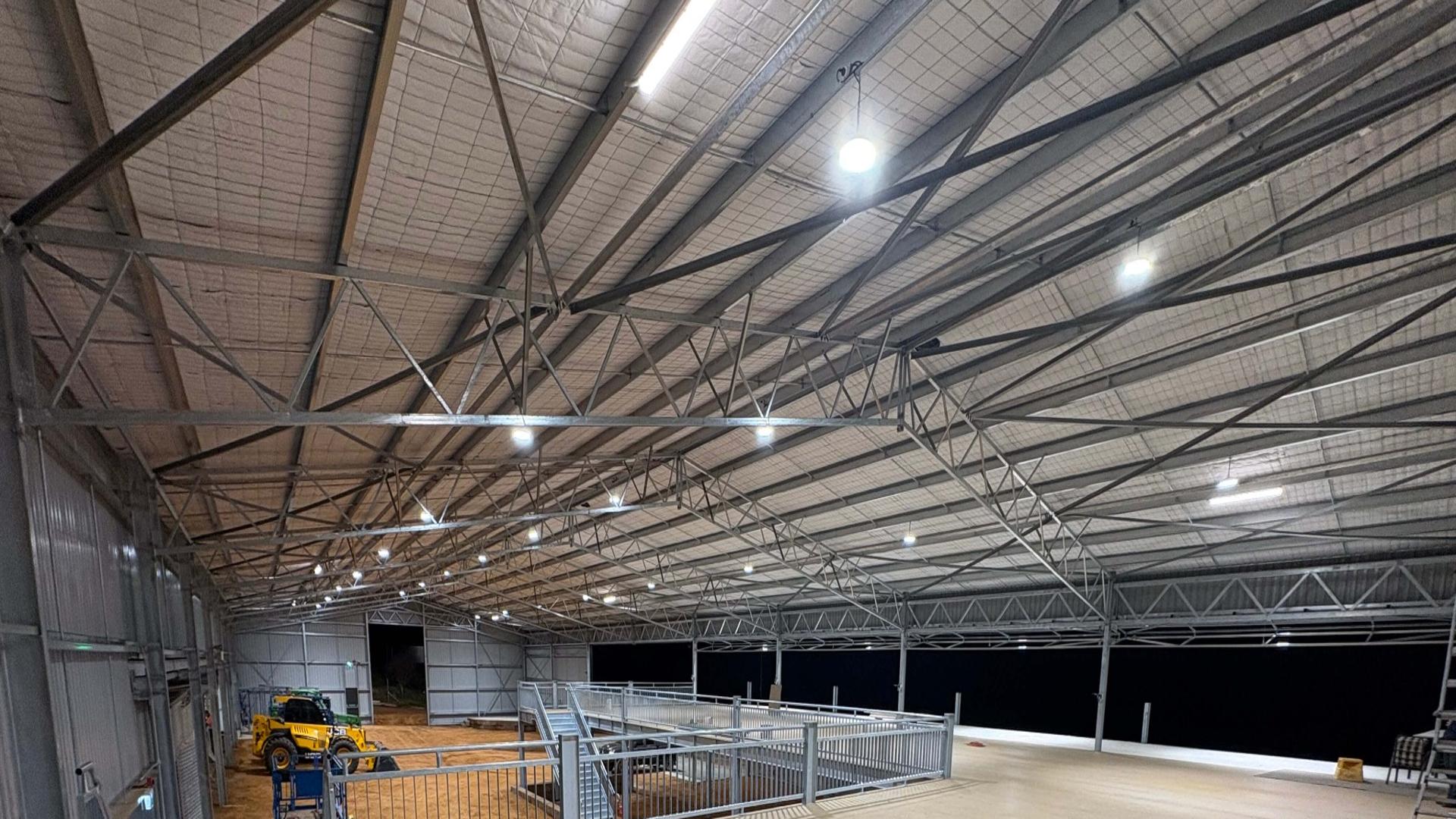 Veranda downlights at night