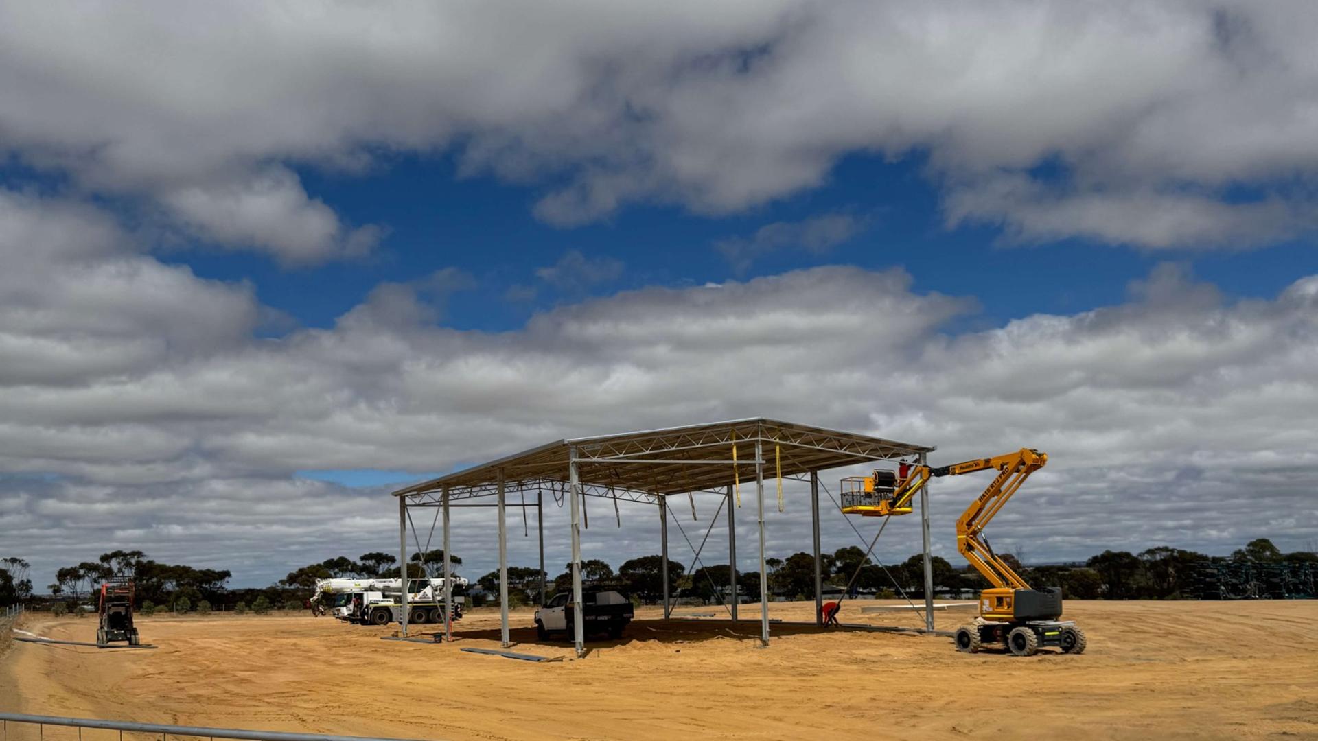 Solar panels on roof of rural house