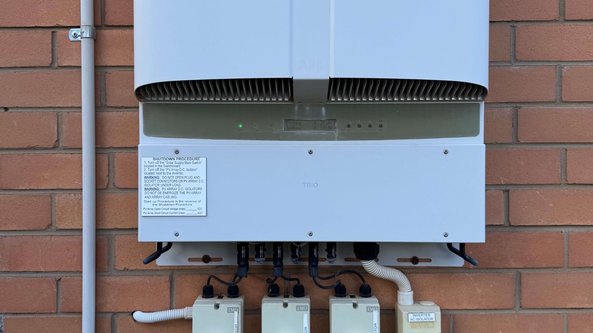 Veranda downlights at night